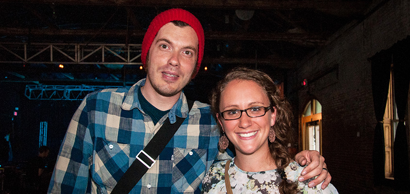 Josh Garrels and Katelyn Gochnauer, meeting and greeting. &copy; 2014 Audra L. Gibson. All Rights Reserved.