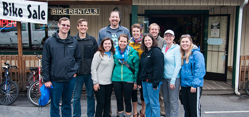 At SunDog Outfitter and Adventure Damascus who handled our bike rental and trail transportation. &copy; 2016 Audra L. Gibson.